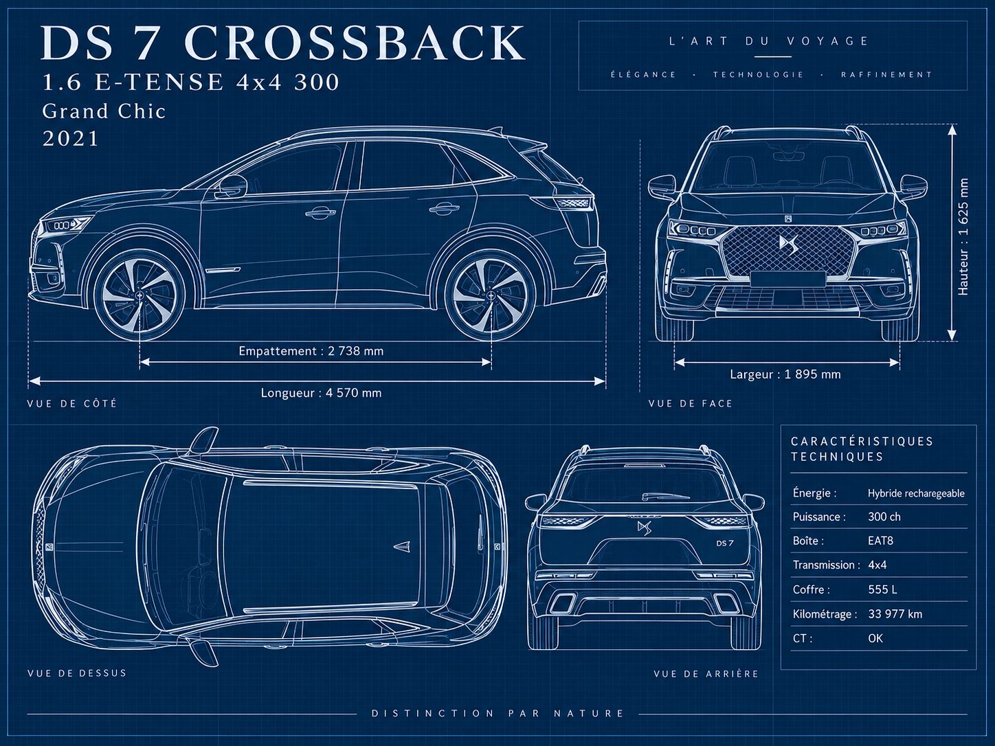 DS Automobiles DS 7 Crossback 1.6L 300CV Grand Chic — vue 2